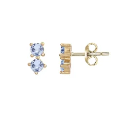Boucles d'oreilles femme puces PLAQUE OR et spinelles