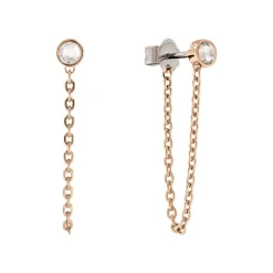 Boucles d'oreilles femme pendantes CALVIN KLEINCALVIN KLEIN LINKED acier doré rose et cristaux