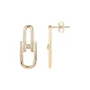 Boucles d'Oreilles Femme Pendantes Évidence La Garçonne PLAQUE OR et Diamants