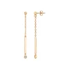 Boucles d'Oreilles Femme Pendantes Essentielle La Garçonne PLAQUE OR et Diamants