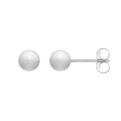 Boucles d'Oreilles Femme Puce OR 750/1000 Blanc