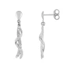 Boucles d'Oreilles Femme Pendantes OR 375/1000 Blanc et Oxydes