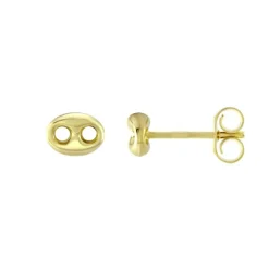 Boucles d'Oreilles Femme Puces OR 750/1000 Jaune