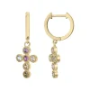 Boucles d'Oreilles Femme Pendantes Croix EDORA PLAQUE OR et Oxydes EDO66400107