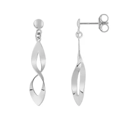 Boucles d'Oreilles Femme Pendantes OR 375/1000 Blanc