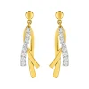 Boucles d'Oreilles Femme Pendantes OR 375/1000 Bicolore et Oxydes