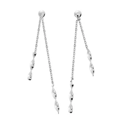Boucles d'Oreilles Femme Pendantes OR 375/1000 Blanc