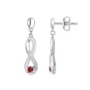 Boucles d'Oreilles Femme Pendantes Infini EDORA ARGENT 925/1000 et Spinelles Rouges EDO70400541