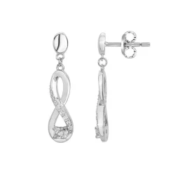 Boucles d'Oreilles Femme Pendantes Infini EDORA ARGENT 925/1000 et Oxydes EDO70400538