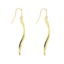 Boucles d'Oreilles Femme Pendante Crochet OR 375/1000 Jaune