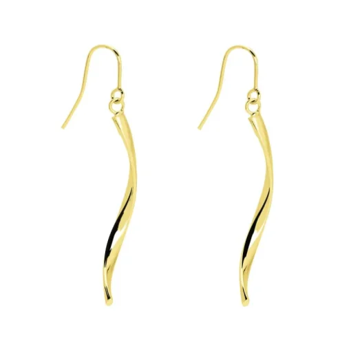 Boucles d'Oreilles Femme Pendante Crochet OR 375/1000 Jaune