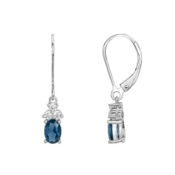 Boucles d'Oreilles Femme Pendantes EDORA ARGENT 925/1000 et Spinelle Bleues EDO70400529