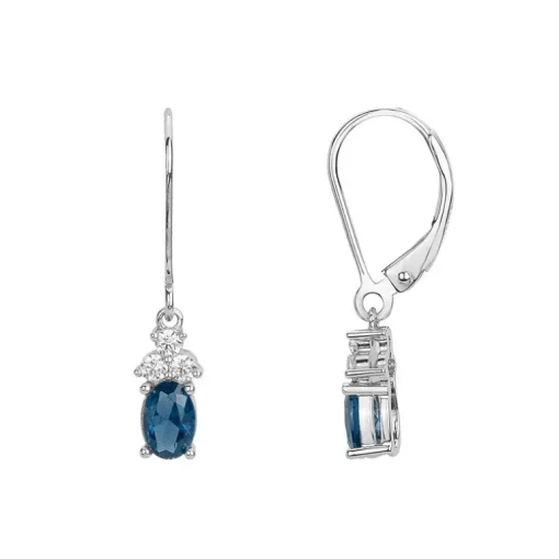 Boucles d'Oreilles Femme Pendantes EDORA ARGENT 925/1000 et Spinelle Bleues EDO70400529