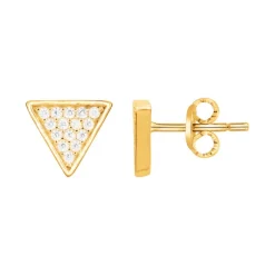 Boucles d'Oreilles Femme Puces PLAQUE OR Jaune et Oxydes