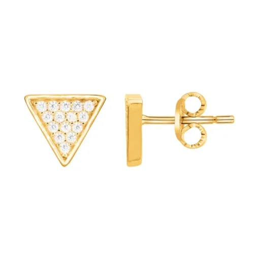Boucles d'Oreilles Femme Puces PLAQUE OR Jaune et Oxydes