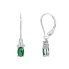 Boucles d'Oreilles Femme Pendantes EDORA ARGENT 925/1000 et Spinelles Vertes EDO70400528