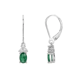 Boucles d'Oreilles Femme Pendantes EDORA ARGENT 925/1000 et Spinelles Vertes EDO70400528