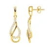 Boucles d'Oreilles Femme Pendantes PLAQUE OR Jaune et Oxydes