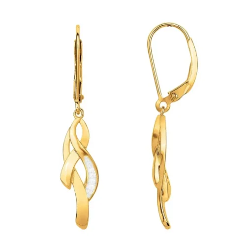 Boucles d'Oreilles Femme Pendantes Dormeuses PLAQUE OR et Oxydes