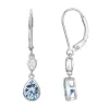 Boucles d'Oreilles Femme Pendantes Dormeuses ARGENT 925/1000 et Spinelles bleues