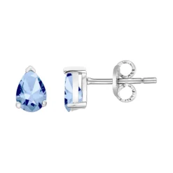 Boucles d'Oreilles Femme Puces ARGENT 925/1000 et Spinelles bleues