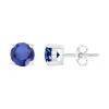 Boucles d'Oreilles Femme Puces ARGENT 925/1000 et Spinelles bleues