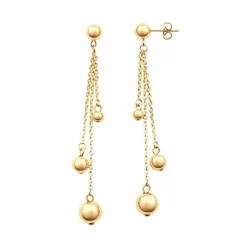 Boucles d'Oreilles Femme Pendantes ACIER Doré