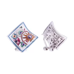Boucles d'Oreilles Femme Pashmina UNA STORIA ARGENT 925/1000 Laqué Multicolore et Oxydes