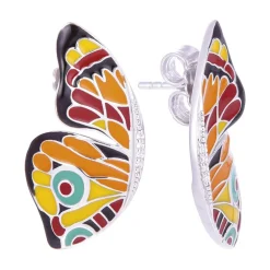 Boucles d'oreilles Femme Papillon UNA STORIA ARGENT 925/1000 Laqué Multicolore et Oxydes