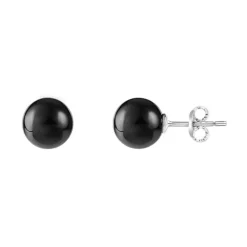 Boucles d'Oreilles Femme Puces ARGENT 925/1000 et Boules Céramiques