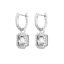 Boucles d'Oreilles Femme Pendantes Swarovski Una Métal Argenté et Cristaux 5638495