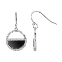 Boucles d'Oreilles Femme Pendantes EDORA ARGENT 925/1000 Céramique et Oxydes