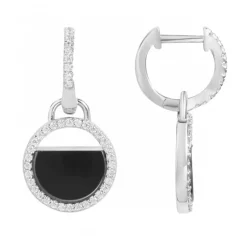 Boucles d'Oreilles Femme Pendantes EDORA ARGENT 925/1000 Céramique et Oxydes