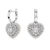 Boucles d'Oreilles Femme Pendantes Cœurs Swarovski Hyperbola Métal Argenté et Cristaux 5684384