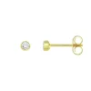 Boucles d'Oreilles Femme Puces OR 375/1000 Jaune et Oxydes