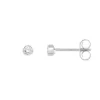 Boucles d'Oreilles Femme Puces OR 375/1000 Blanc et Oxydes