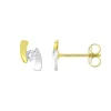 Boucles d'Oreilles Femme Puces EDORA OR 375/1000 Bicolore et Oxydes