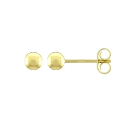 Boucles d'Oreilles Femme Puces Boules OR 750/1000 Jaune
