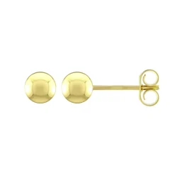 Boucles d'Oreilles Femme Puces Boules OR 750/1000 Jaune