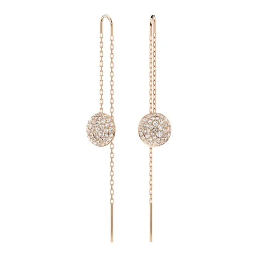 Boucles d'Oreilles Femme Pendantes SWAROVSKI SUBLIMA Métal Plaqué Doré Rose et Cristaux 5689427