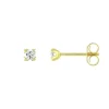Boucles d'Oreilles Femme Puces OR 375/1000 Jaune et Oxydes