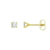 Boucles d'Oreilles Femme Puces OR 750/1000 Jaune et Diamants