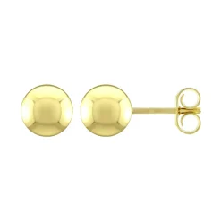 Boucles d'Oreilles Femme Puces Boules OR 750/1000 Jaune