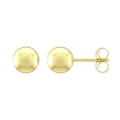 Boucles d'Oreilles Femme Puces Boules OR 375/1000 Jaune