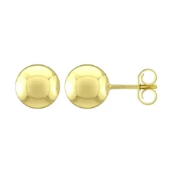 Boucles d'Oreilles Femme Puces Boules OR 375/1000 Jaune