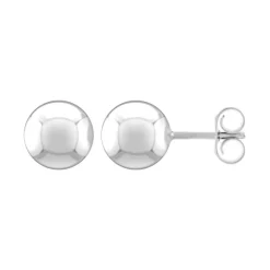 Boucles d'Oreilles Femme Puces Boules OR 375/1000 Blanc