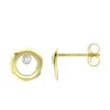 Boucles d'Oreilles Femme Puces OR 750/1000 Jaune et Diamants