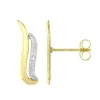 Boucles d'Oreilles Femme Puces OR 750/1000 Bicolore et Diamants