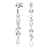 Boucles d'Oreilles Femme Pendantes Mesmera Métal Rhodié et Cristaux 5671807
