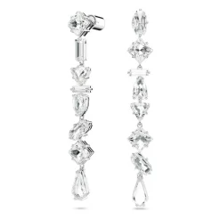 Boucles d'Oreilles Femme Pendantes Mesmera Métal Rhodié et Cristaux 5671807